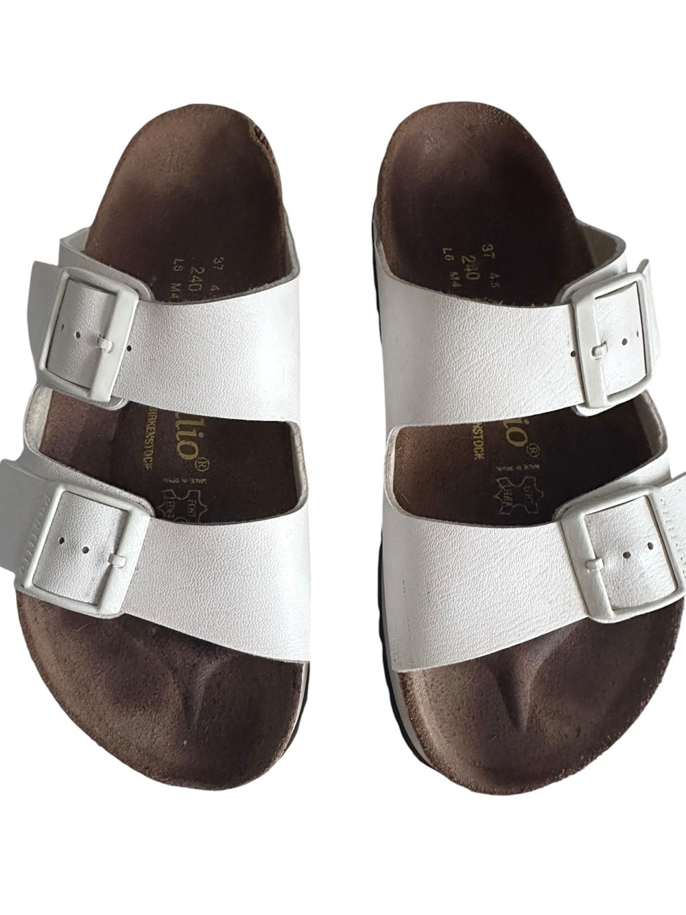 Papillio licensed by Birkenstock White Double-Buckle Slide Platform Sandals